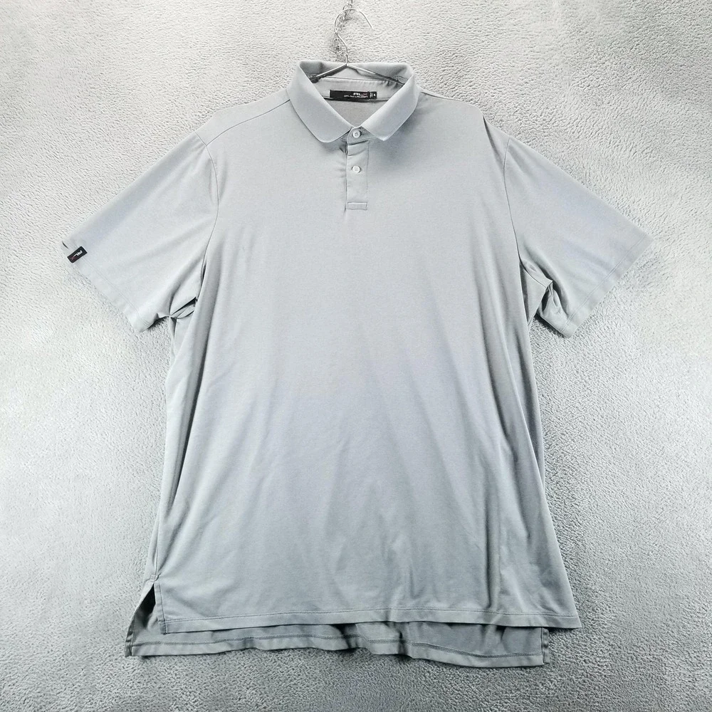 RLX Ralph Lauren Polo Shirt Mens XL Gray Solid‎ Golf Performance Wicking